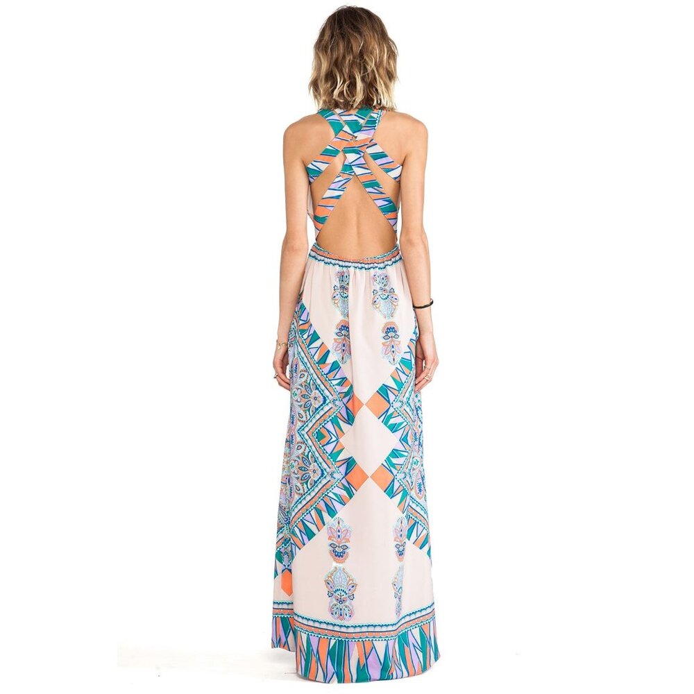 Lovers + Friends Kitty Cat Maxi Dress & and Criss Cross Straps Strappy Backless